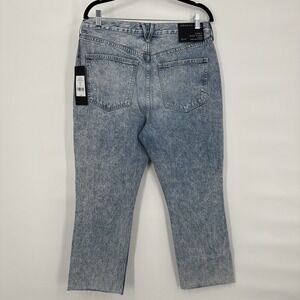 Veronica Beard Jeans Carly Kick Flare Denim Jeans 31 Raw Hem In Pebble Stone New